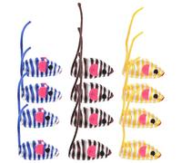 UTHCLO 12pièces Interactif pour Chat Forme de Petite Souris Élastique avec Corde Résistante pour Jeu Actif et Stimulation du Chat Maison Couleur Aléatoire