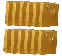 UTHCLO 12pièces Sachets Papier Doré Pour Shopping Pochettes Élégantes à Main Papier Kraft Pour Anniversaires Et Célébrations
