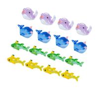 UTHCLO 16 Pièces Mini Décorations d'animaux Marins en Résine Design Cartoon Coloré, Compactes et Délicates pour Décoration de Plantes en Pot et Aménagement de Scène