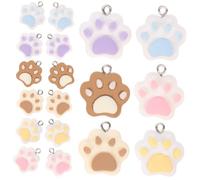 UTHCLO 18 pcs Breloques Résine Patte de Chien et Chat DIY pour Collier Bracelet Porte-clés Accessoires de Fabrication Bijoux