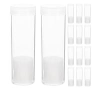 UTHCLO 18 Pcs Lot de 18 Tubes de Rangement Transparents en Plastique pour Pièces de 21 MM avec Couvercle à Vis et Coussinets en Mousse, Boîte de Collection Multifonction pour Présentoir