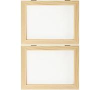 UTHCLO 2 Cadres en Bois pour Fabrication de Papier Diy, Cadre Artisanal 19x25x2,2 Cm, Lot de 2 Pièces, Tamis Robuste en Pin Naturel pour Atelier Papier Recyclé et Style Style Aléatoire