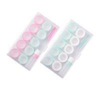 UTHCLO 2 Ensembles Boîtier de Lentilles de Contact Portable Ensemble de Boîtes de Rangement pour Voyage et Maison Pratique et Compact pour Soins Oculaires et Coloris Macaron Vert Blanc