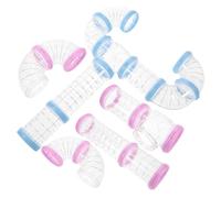 UTHCLO 2 Ensembles Kit de Tubes pour Cage Hamster DIY Tunnel Aventure Extérieur pour Petits Rongeurs Rose et Bleu Extension Modulaire pour Habitat