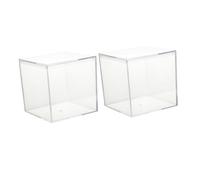 UTHCLO 2 pièces Boîtes Transparentes Carrées Boîtes Rangement Petites pour Dragées Bijoux et Cadeaux pour Présentation et Stockage pour Mariage et Fêtes