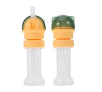 UTHCLO 2 Pièces Bouchon de Bouteille Débordement avec Paille Réutilisable Couvercle de Voyage Pratique pour Gourde et Bonbonne Eau Lot de Vert