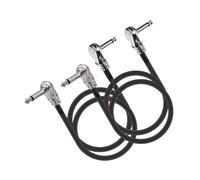 UTHCLO 2 pièces Câble Patch Guitare Électrique Lot Câbles Audio Effet Instrument Plat Connecteur Anglé pour Pédales Effets