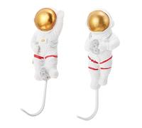 UTHCLO 2 Pièces Crochets Muraux Sans Perçage Astronaute Adhésifs Porte Manteaux Décoratifs pour Porte et Mur Support Résistant et Gain de Place Facile à Installer