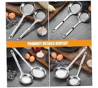UTHCLO 2 pièces Cuillère Écumoire Inox Fine Maille Filtre Huile Grand Moyen Tamis Multi-usage avec Manche Long Anti-brûlure pour Cuisine Pratique et Rangement Mural