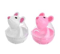UTHCLO 2 pièces Distributeur Croquettes Chat Interactif Forme de Souris Tumbler Automatique pour et Chiens Stimulant et Mangeoire Éducative Plastique Sécurisé Blanc et Rouge