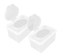 UTHCLO 2 pièces Distributeur de Lingettes Réutilisable avec Couvercle Transparent Boîte de Rangement Pratique pour Lingettes Nettoyantes pour Salle de Bain et Maison