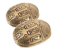 UTHCLO 2 pièces Figurines Scarabée Égyptien Résine Sculpture Artisanale avec Hiéroglyphes Détailés Ornements Décoratifs pour Bureau Maison Amulettes Créatives Art Ancien