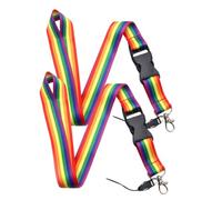 UTHCLO 2 pièces Lanière Tour de Cou Arc-ciel Sangle Mobile Multifonction avec Mousqueton Porte-clés DIY pour Téléphone Badge et Caméra Polyester