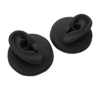 UTHCLO 2 Pièces Lot de 2 Modèles D'oreilles en Silicone Noir, Modèle Anatomique Réaliste Gauche et Droit, Flexible et Solide, pour Entraînement au Piercing et Présentation Professionnelle