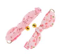 UTHCLO 2 Pièces Lot de Colliers Réglables pour Chaton et Petit Chien avec Oreilles de Lapin Amovibles Cloche Légère et Coton Confortable Colliers pour Femelles