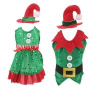 UTHCLO 2 Pièces Lot de Housses de Bouteille de Vin Style Lutin de Noël avec Chapeaux Décoration Festive et Réutilisable pour Vin pour Fête et Restaurant