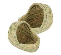 UTHCLO 2 pièces Nid de Poule Paille Tressée Maison de Couchage et Pondoir Confortable Adapté Aux Poules de Toutes Chaud Hiver et Frais été Abri Pratique pour Petits Animaux de Basse-Cour