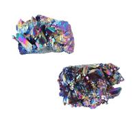 UTHCLO 2 pièces Ornement Naturel Cristal Coloré Amas Irrégulier Décoration de Bureau et Maison Stimulation de Communication et Décoration Feng Shui