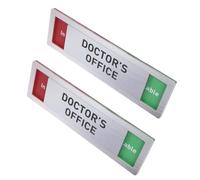 UTHCLO 2 Pièces Panneau Indicateur D'état et Installation Auto-adhésive Mécanisme Coulissant en Acrylique Argenté pour Cabinet Médical pour Salles de Consultation