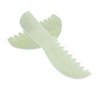 UTHCLO 2 pièces Peigne de Jade Naturel pour Massage Du Outil de Grattage Gua Sha pour Soulagement des Douleurs Stimulation Circulation Sanguine et Soin Capillaire Jade Scraping Combs