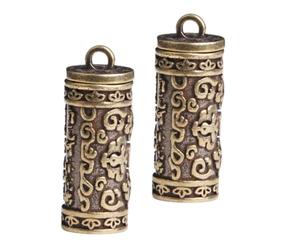 UTHCLO 2 pièces Pendentifs Laiton Rétro pour DIY Décorations Suspendues avec Motifs Écritures Anciennes de Accessoires Créatifs et Pratiques