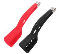 UTHCLO 2 pièces Pince Spatule Silicone pour Cuisine Ustensile Polyvalent Antiadhésif pour Retourner Poisson et Steak Lot de Noir Rouge