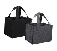 UTHCLO 2 Pièces Porte-Bouteilles De Vin en Feutre Premium avec 6 Compartiments, Élégant Et Robuste, Ensemble Noir Et Gris pour Coffret Vin Offrir Et Voyage