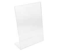 UTHCLO 2 pièces Présentoir de Table Acrylique Lot de Porte-affiche Transparent Compact Support Menu Bureau Multifonction pour Cartes de Visite et Brochures