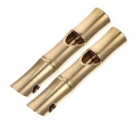 UTHCLO 2 pièces Sifflet Cuivre Pendentif Porte-clés Sifflet de Survie Compact pour Camping Sport et Randonnée Puissant Design Bambou et Pratique pour Référés et Activités Extérieures