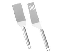 UTHCLO 2 pièces Spatule Acier Inoxydable Pelle à Pizza et Spatule Coudée Ergonomique pour Cuisson Accessoire Multifonction pour Pâtisserie et Cuisine Au Four Adaptée à Restaurants et