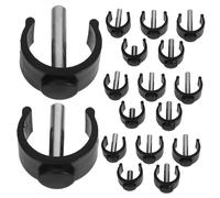 UTHCLO 20 Pièces Accessoires d'aide à la marche Porte-traits de tasse boucle de marche télescopique accessoires pour fauteuils motorisés poignées bracelet de canne acier Noir