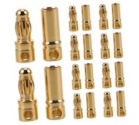 UTHCLO 20 Pièces Connecteurs Banane Dorés Fiches Mâle et Femelle pour Câbles Moteur Rc Amplificateur et Enceintes Kit Adaptateur Polyvalent pour Réparation Véhicules et Audio