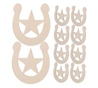 UTHCLO 20 Pièces Diy Wooden Horseshoe Cutouts Unfinished Wood Slices For Western Craft Painting Party Decoration Home Ornaments