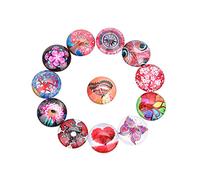 UTHCLO 20 pièces Gems Glass Sticker DIY Cabochon Dome Floral Pattern For Jewelry Making Pack Accessories For Custom Pendant Crafts And Keychains