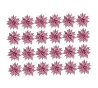 UTHCLO 24 Pièces Guirlande Fleur Noël Mini Double Couche Or Pailleté Décor Sapin DIY Accessoires Fête Intérieur Extérieur
