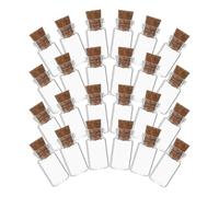 UTHCLO 24 pièces Mini Bouteilles Verre avec Bouchon Liège Petites Jarres Étanches pour Messages Décoration et Rangement Objets Multi-usages et Artisanales