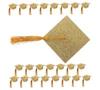 UTHCLO 24pièces Gobelets à Vin Décoratifs Chapeaux De Graduation Ensemble pour Célébrations De Remise De Diplômes Accessoires De Fête Élégants Et Mémorables