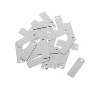 UTHCLO 25 Pièces Stainless Steel Rectangle Blank Keychain Tags Mirror Finish Metal Keyrings For Pet Id Jewelry Making Accessories