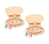 UTHCLO 2ensemble Boîte à Dents De Lait Bois Organisateur Sécurisé Pour Souvenirs De Dents Pour Garçons Et Filles Coffret Parfait Pour Naissances Et Anniversaires