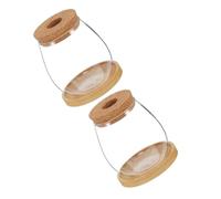 UTHCLO 2ensembles Vase Hydroponique Verre Transparent Lot Soucoupe Bambou Station De Propagation pour Plantes Aromatiques Décoration De Bureau Et Terrarium