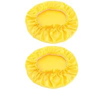 UTHCLO 2pièces Bonnet De Sommeil Soie Avec Dentelle Lot De Pour Soins Capillaires Et Pour Maquillage Bain Jaune