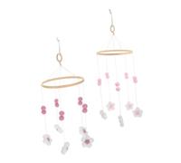 UTHCLO 2pièces Mobiles De Lit Pour Garçon Fille Forme De Fleurs Avec Pompons Décoration De Plafond Pour Chambre Vent Faits Main