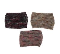 UTHCLO 3 Pièces Bandeau Chaud et Élastique pour Femmes en Peluche et Fil de Laine, Confortable et Extensible, Design Vintage Crochet, Journées Fraîches Fêtes