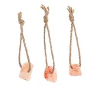 UTHCLO 3 pièces Bloc de Sel Minéraux à Mâcher pour Petits Animaux à Ronger avec Corde Apport en Éléments Traces pour Lapins Cochons et Hérissons Favorise Santé Dentaire et Comportement