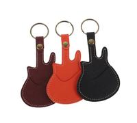 UTHCLO 3 Pièces Guitar Pick Holder Keychain PU Leather Organizer Portable Scratch Resistant Bag for Guitarists Storage of Picks Keys and Access Cards