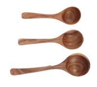 UTHCLO 3 Pièces Wooden Soup Ladles With Hook Long Handle Cooking Spoon For Stirring Serving Mixing Dumplings Ramen Soup Kitchen Scoop For Home And Outdoor Use