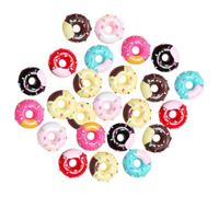 UTHCLO 30 pièces Breloques Donut Résine Plates pour Décoration DIY Coque Téléphone et Accessoires Cheveux Ornements Micro Paysage Donut Charms Flat Back pour Personnalisation et