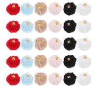 UTHCLO 30pièces Lot de Petits Pompons Décoratifs pour Création de Bijoux Porte-clés et Loisirs Créatifs