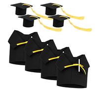 UTHCLO 4 Ensembles Décoration pour Bouteille de Vin Bouchon de Bouteille pour Fête de Remise de Diplômes Forme de Chapeau Mini Chapeau de Fin Études