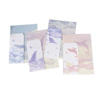 UTHCLO 4 Ensembles Set Papier à Lettre Style Chinois Ancien avec Motifs Délicats Papier à Écrire Créatif pour et Cadeaux Série Baleine